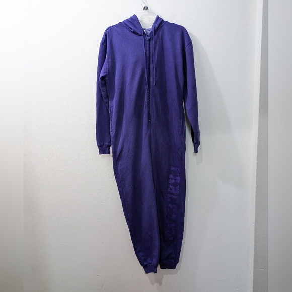 Fabletics Forever Fleece Hooded Onesie Washed Indigo Purple Women's Small - Picture 1 of 14